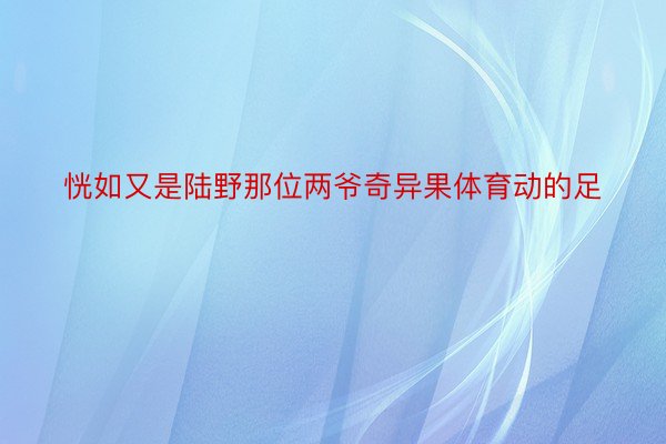 恍如又是陆野那位两爷奇异果体育动的足