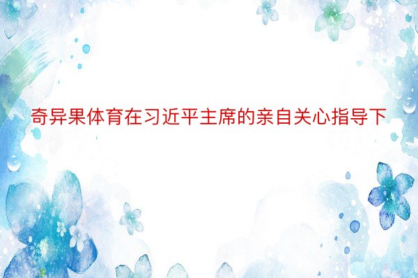 奇异果体育在习近平主席的亲自关心指导下